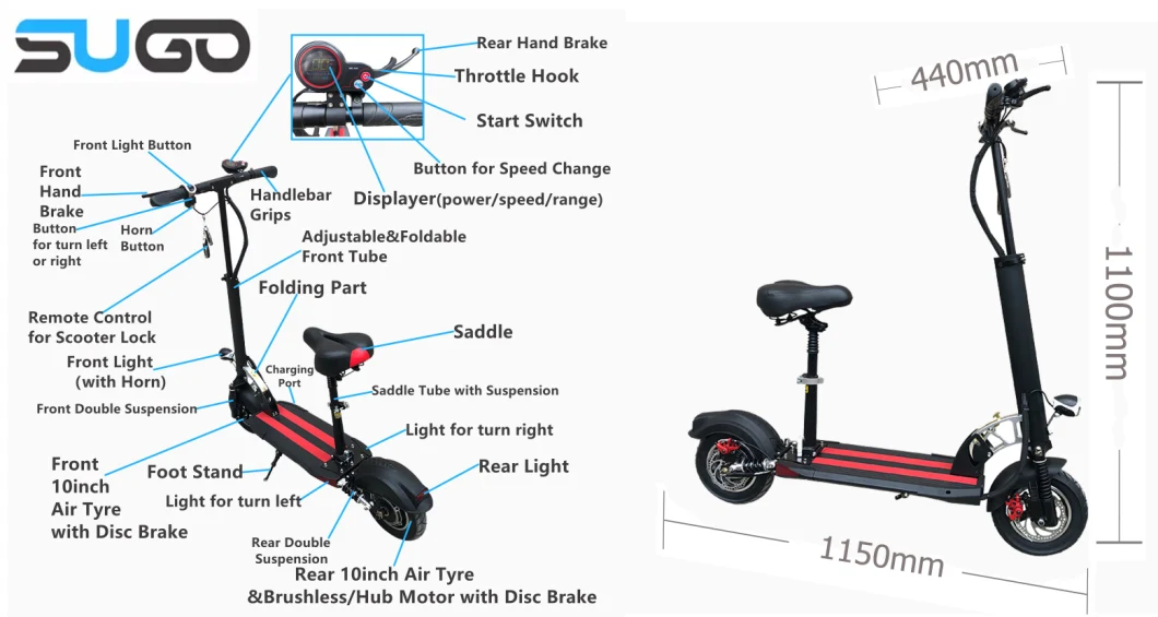 CE Electric for Adults Big Power Electric Scooter